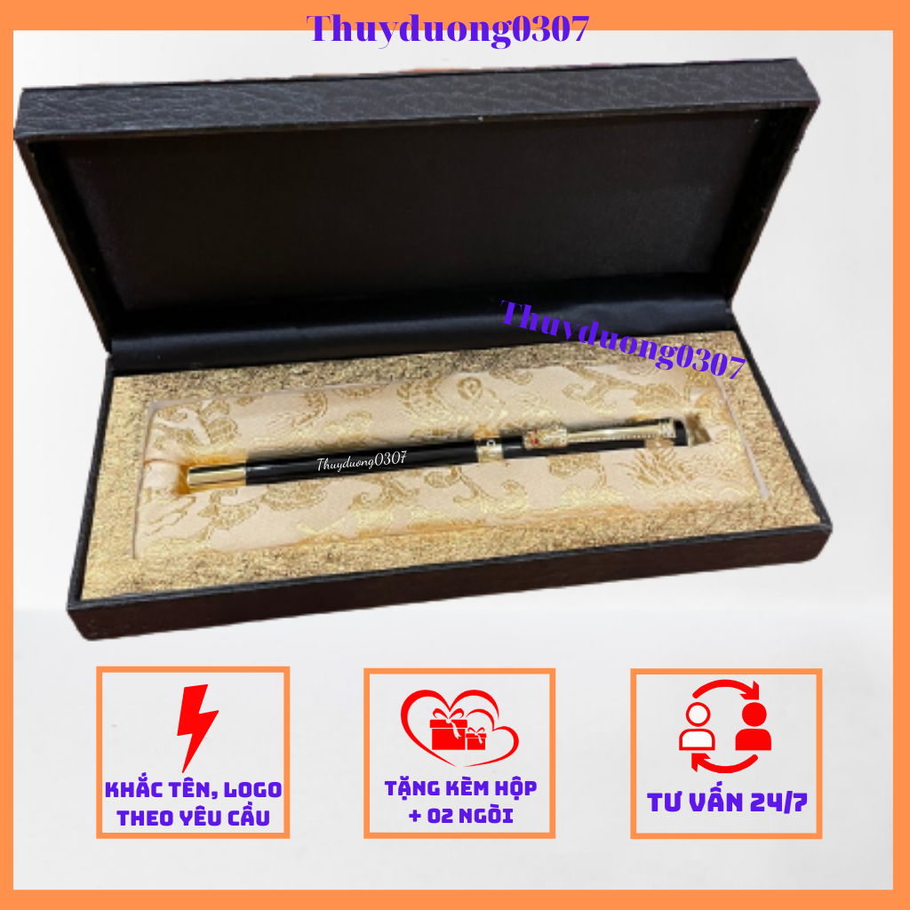 Bút khắc tên, bút ký khắc tên BK04 (Tặng hộp đựng + 02 ngòi + túi đựng quà)