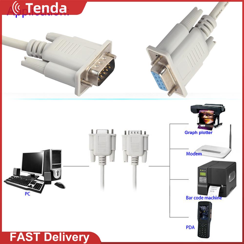 Serial rs232 9-pin male to female db9 9-pin pc converter extension cable