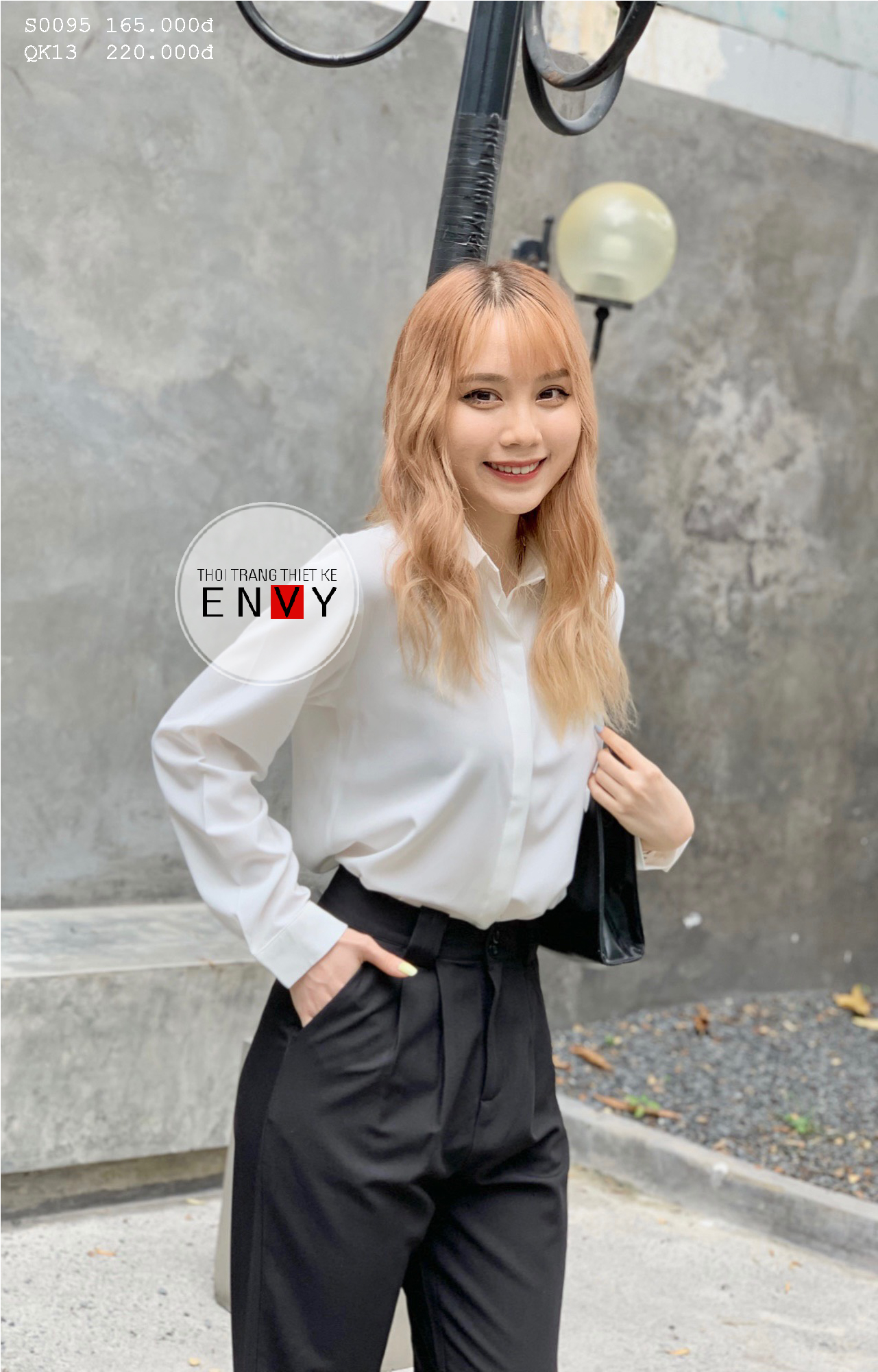 Sơ mi nữ truyền thống ENVY - S0095 Áo Sơ Mi Chất Lụa Mềm Mịn
