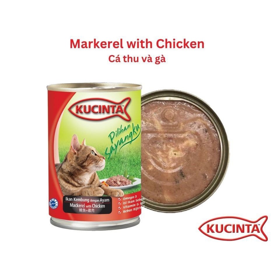 Pate cho mèo Kucinta, Pate cho mèo từ thịt thật lon 400g
