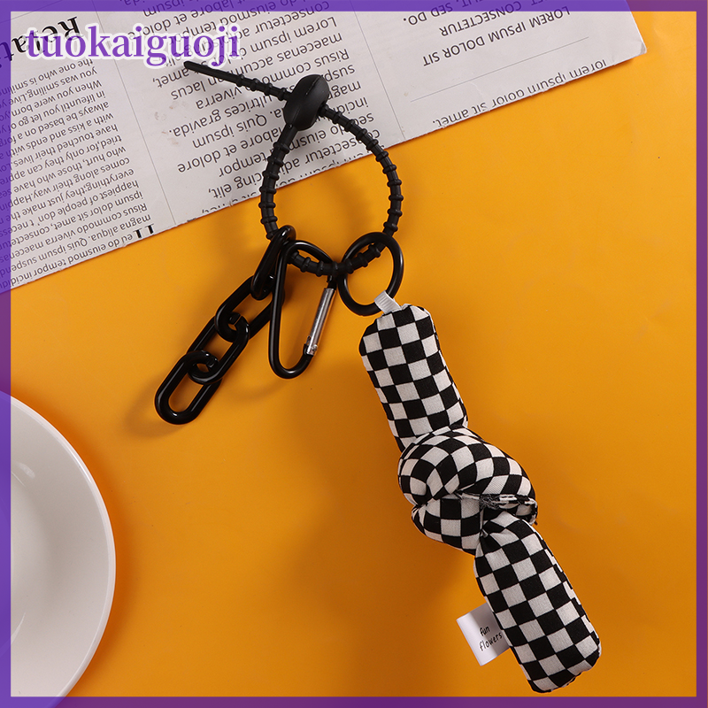 Tuokaiguoji Korean Style Cute Keychains For Women Fashion Fabric Flower Keychains Unique Car Keychains Backpack Pendant Bag Hangings