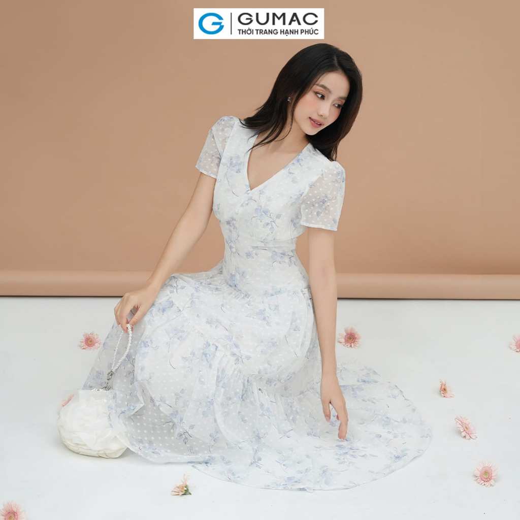 [8.7 - 9.7 |Voucher 8-12%] Đầm xòe rã tầng thời trang GUMAC DE05022