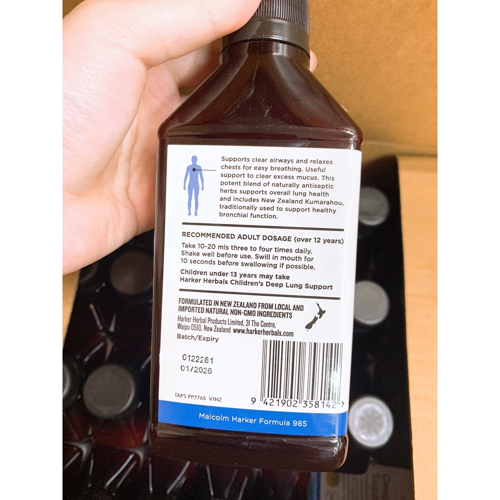 Thải Độc Phổi Bổ Phổi Cho Bé Harker Deep Lung Support 250ml