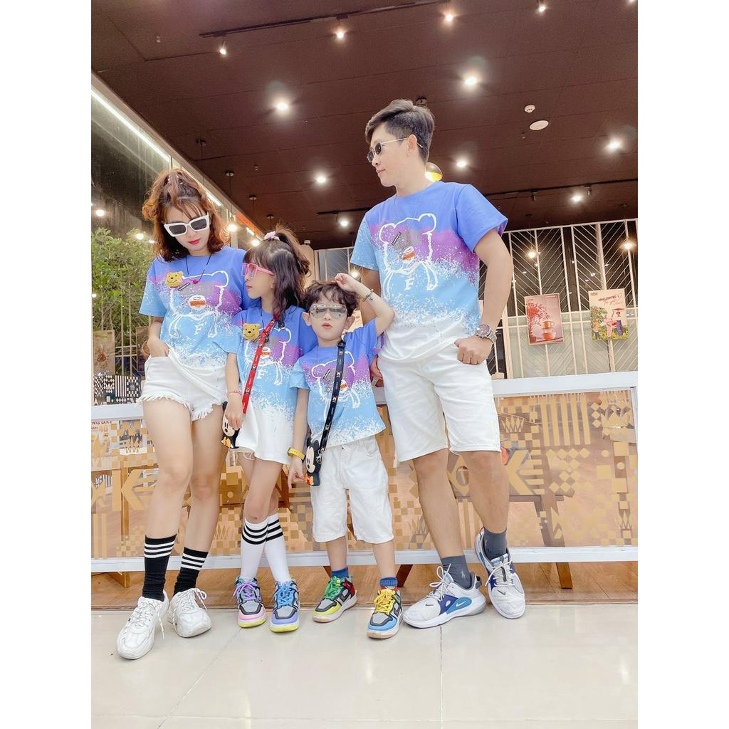 Set Đồ Đôi Gia Đình LOANG XANH BIỂN DD06