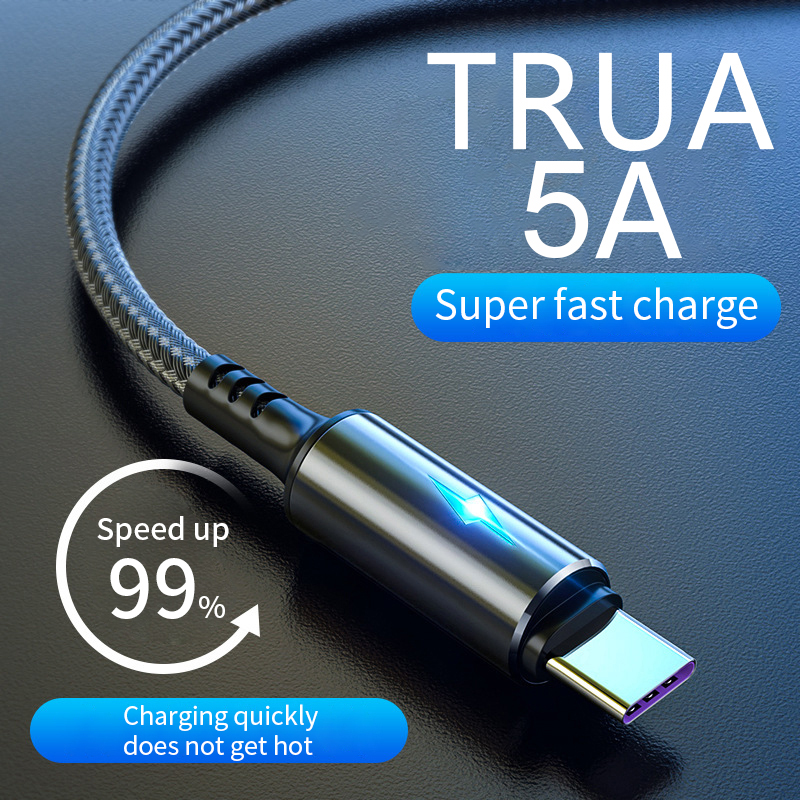 VAORLO 5A USB Charging Cable Phone Charging Cord Micro USB/Lightning/Type C Cable  Charger Cord Compatible With infinix Xiaomi Iphone Cable Quick Charge Phone Accessories USB C Fast Charge Cable