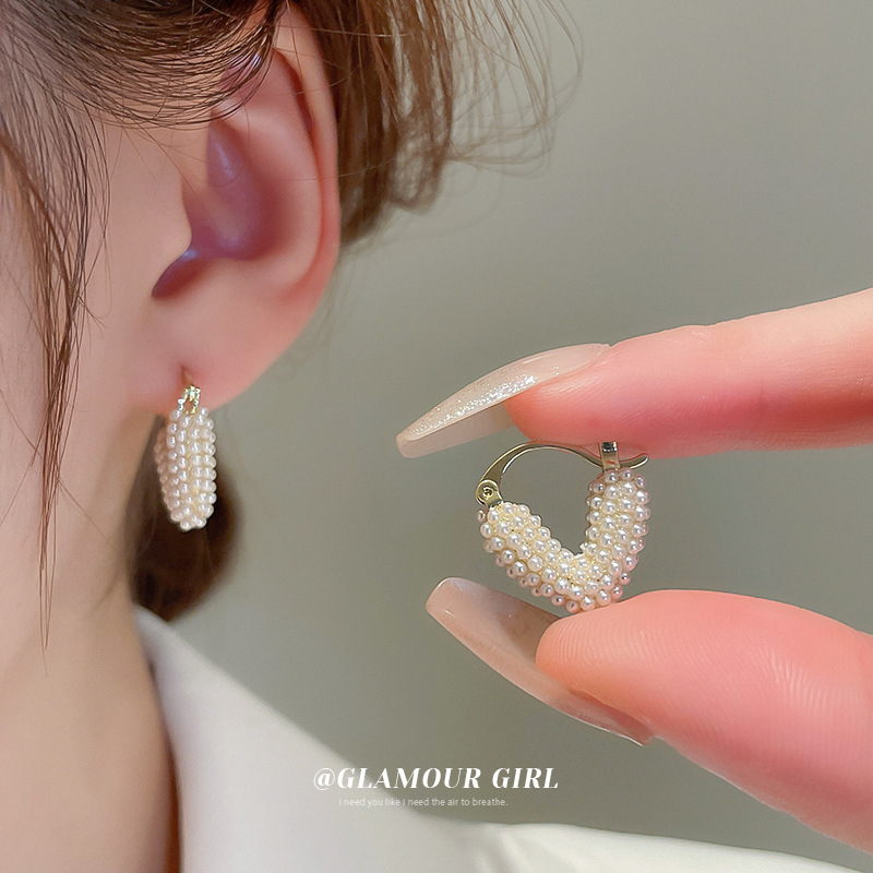 Pearl stud earrings for women