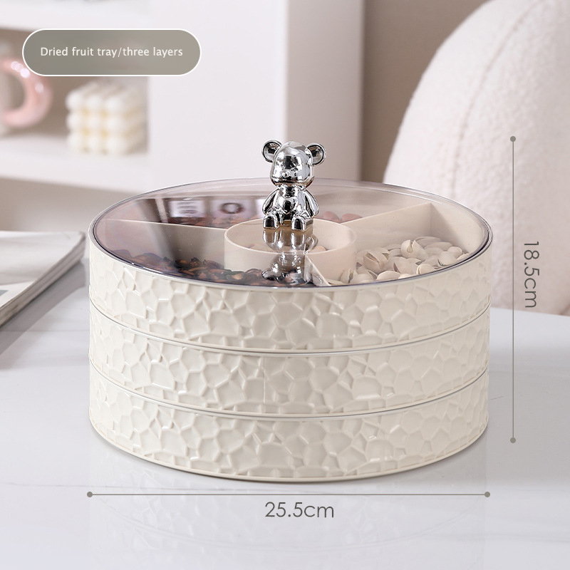 Light luxury high-end fruit tray, home living room, coffee table, new snacks, melon seeds, nuts, dried fruit tray, candy storage box
