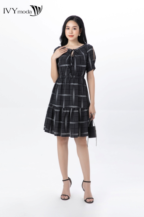 [20H 5.6 - MUA 2 GIẢM THÊM 5% | VOUCHER 14% ĐƠN 500K] Đầm lụa phối dây - Calantha Dress IVY moda MS 48M7475