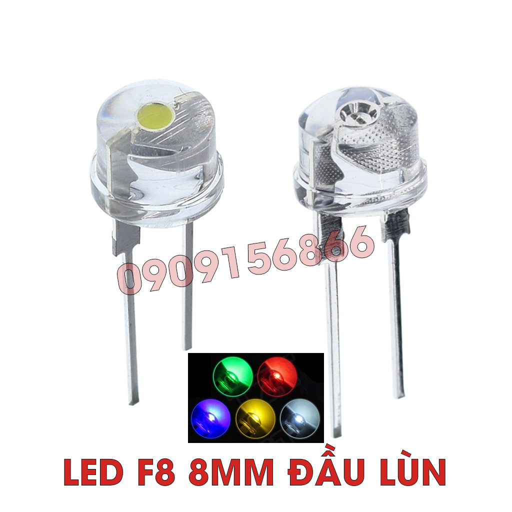 Đèn Led F8 8mm lùn (combo 10 led)