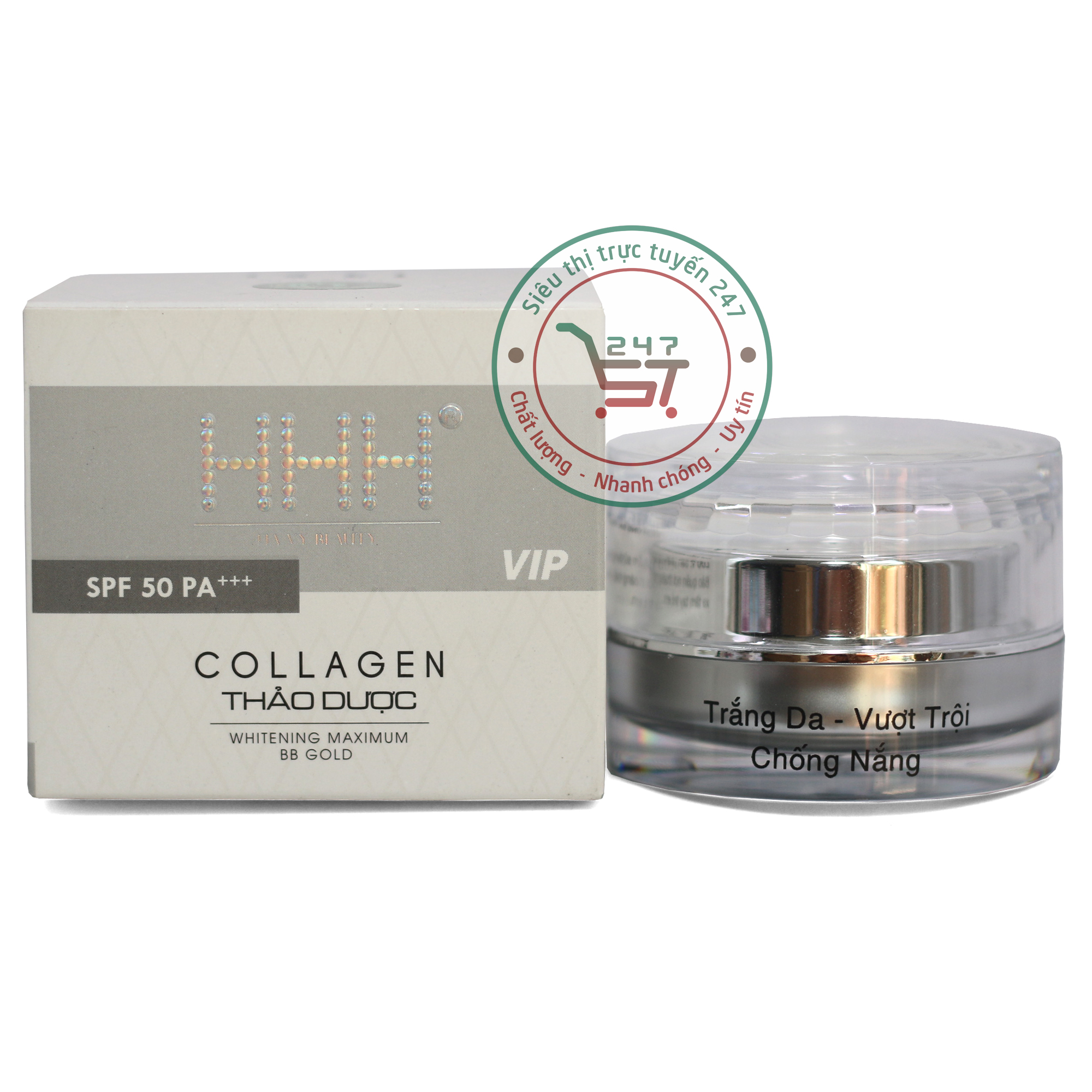Kem dưỡng Trắng da mặt Chống nắng collagen thảo dược HHH