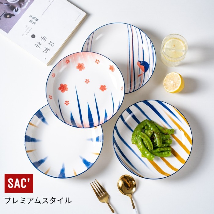 HARUKI Japanese Style Dinner Plate Piring Makan Keramik Ala Jepang