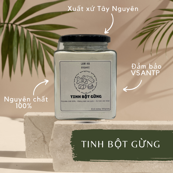 250Gram Tinh bột gừng nguyên chất 100% (Gừng Tây Nguyên)