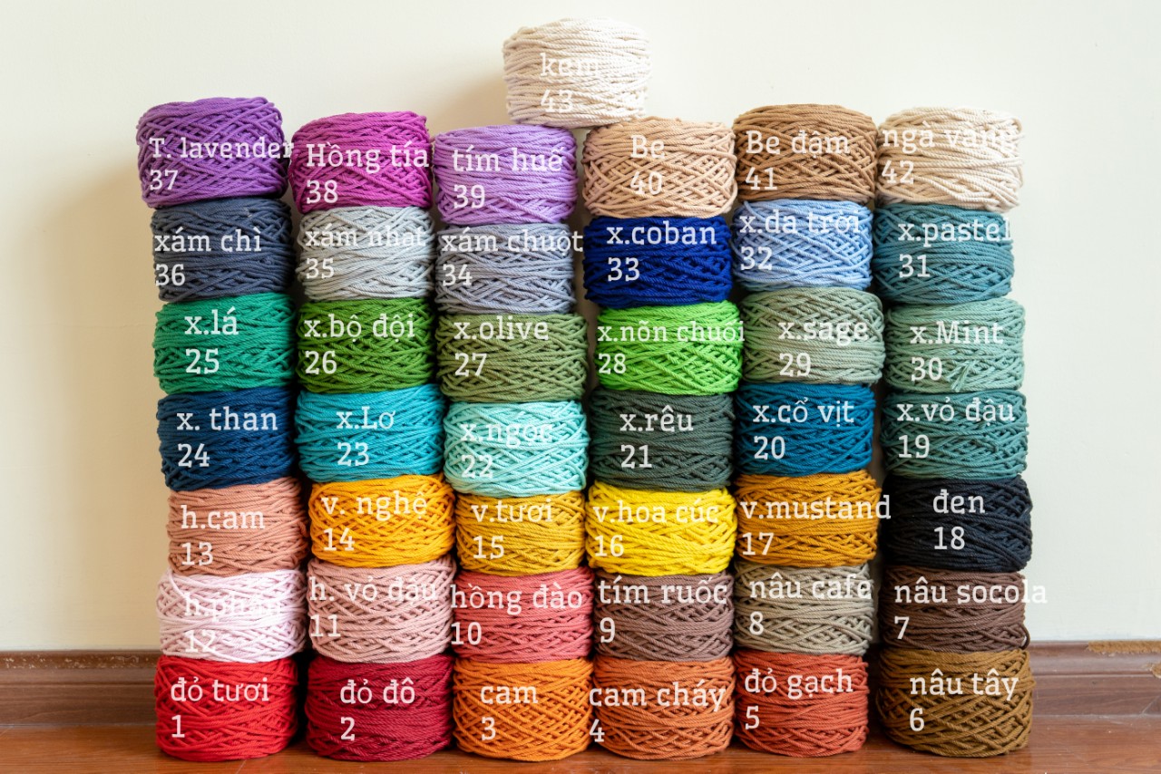 200g dây thừng đan macrame, sợi xoắn size  5mm