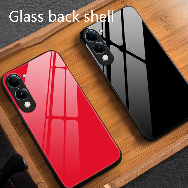 Biruiqu%20For%20VIVO%20Y04/Y19e/Y19%205G%20Shockproof%20Tempered%20Glass%20Back%20Soft%20Silicone%20Edge%20Black%20Case%20Cover%20Casing%20-%20Image%202