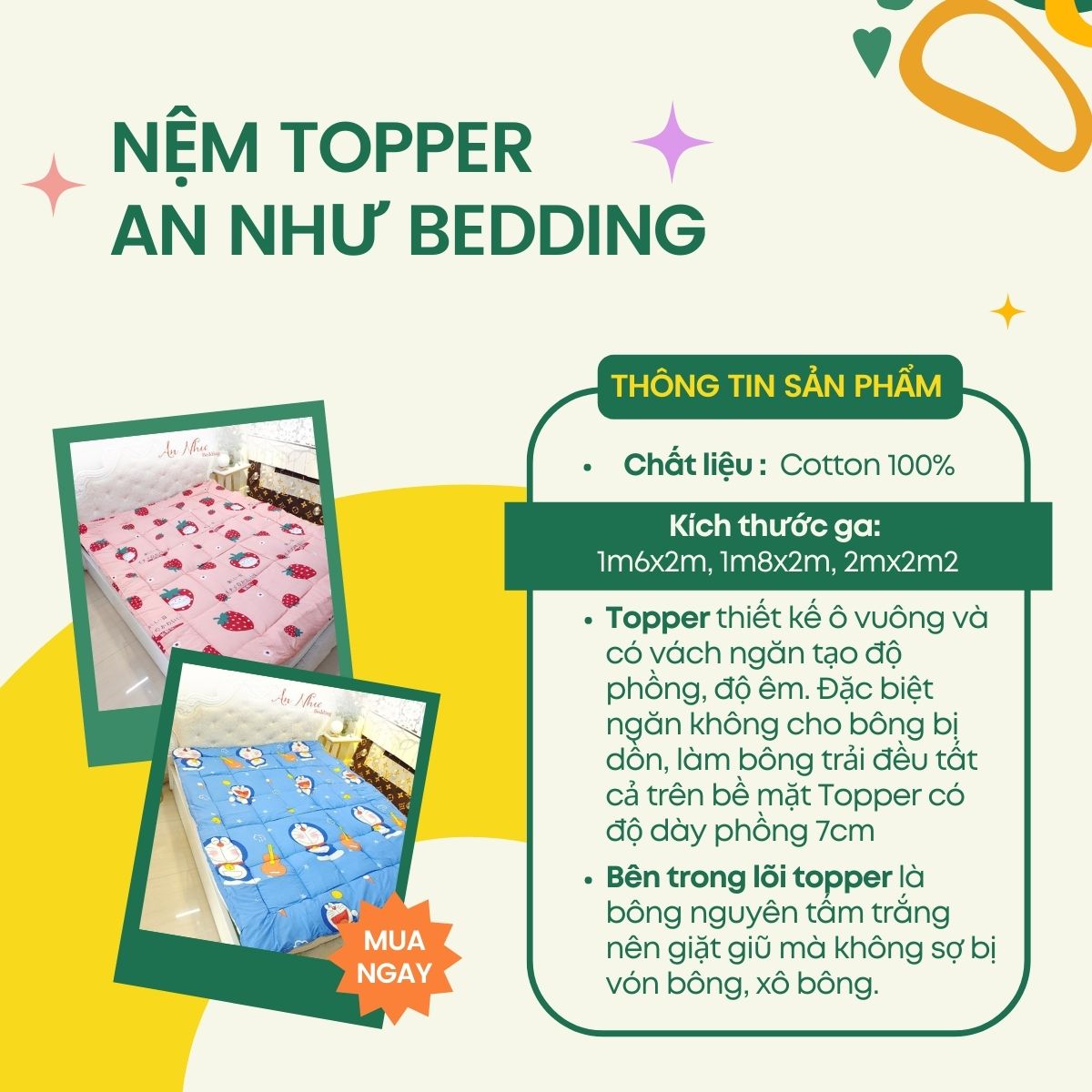 Nệm topper, đệm topper An Như Bedding