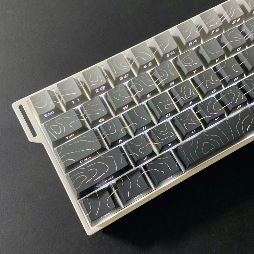Translucent Purple Keycaps Topographic Design Translucent Sided Gradient Keycaps Purple Green ...