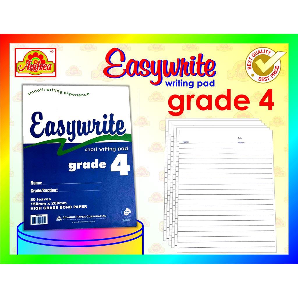 Easywrite Writing Pad Paper Grade 1, 2, 3, 4 (1 pad only) Lazada PH