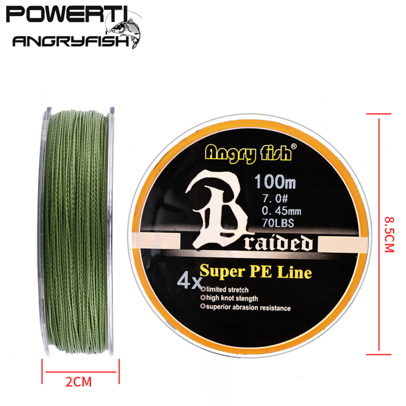 New】ANGRYFISH Diominate PE Line 4 Strands Braided 100m/109yds