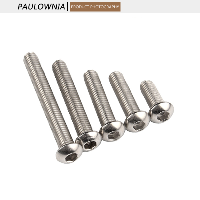 M3 M4 304 Stainless Steel Button Head Hex Hexagon Socket Screw Round Head Allen Bolt Machine Screws Length 3mm -70mm Millimeters