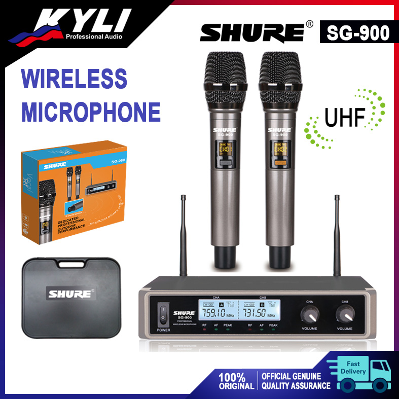 SHURE SG-900 Wireless Microphones, Karaoke Microphone, UHF Wireless ...