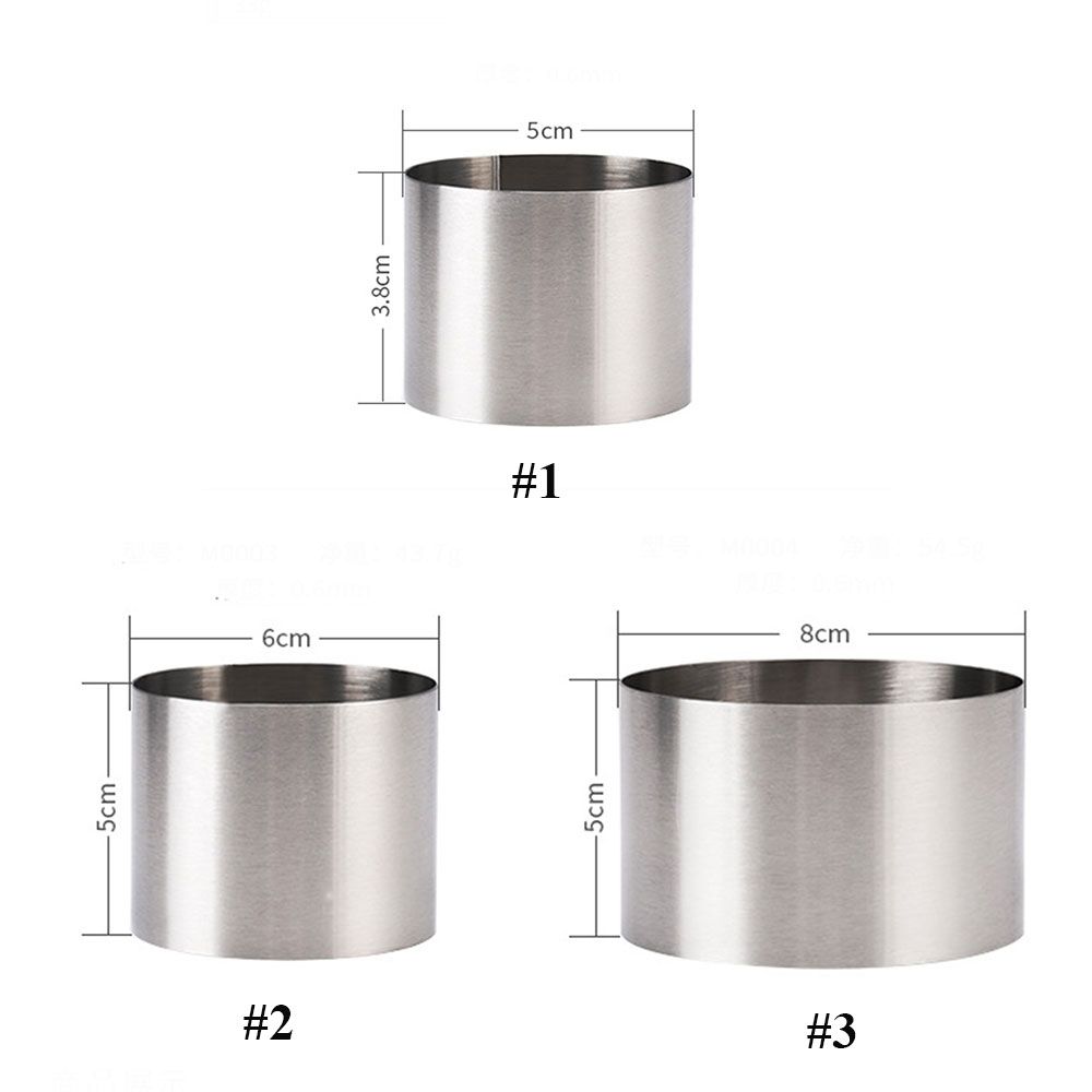 QIGUI Khuôn Làm Bánh Trang Trí Mới Khuôn Làm Bánh Vòng Mousse Tròn Bằng Thép Không Gỉ Mini
