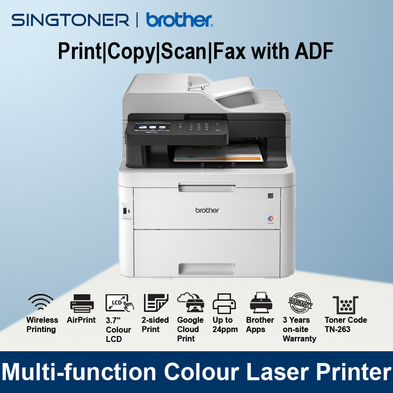 Impresora Brother Multifuncion Laser MFC-L3750CDW, color