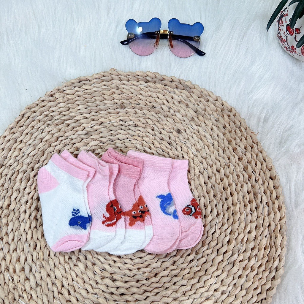 Set 5 đôi tất vớ hình thú màu sắc sinh động cho bé