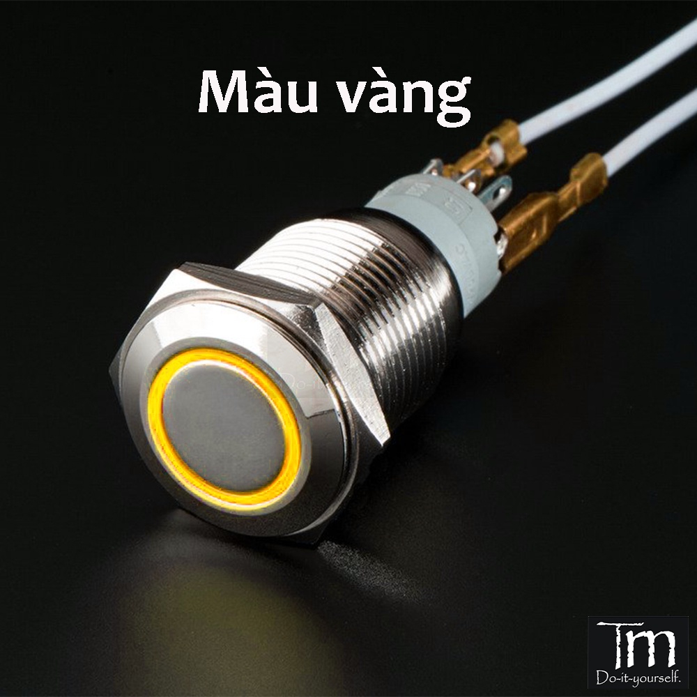Nút nhấn có đèn kim loại chống nước 16mm