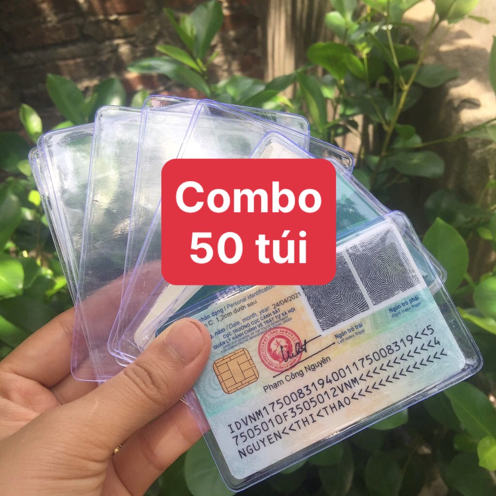 Combo 30 50 Túi Nhựa Dẻo PVC Đựng Thẻ ATM Căn Cước Công Dân Bằng Lái Xe Dobby93