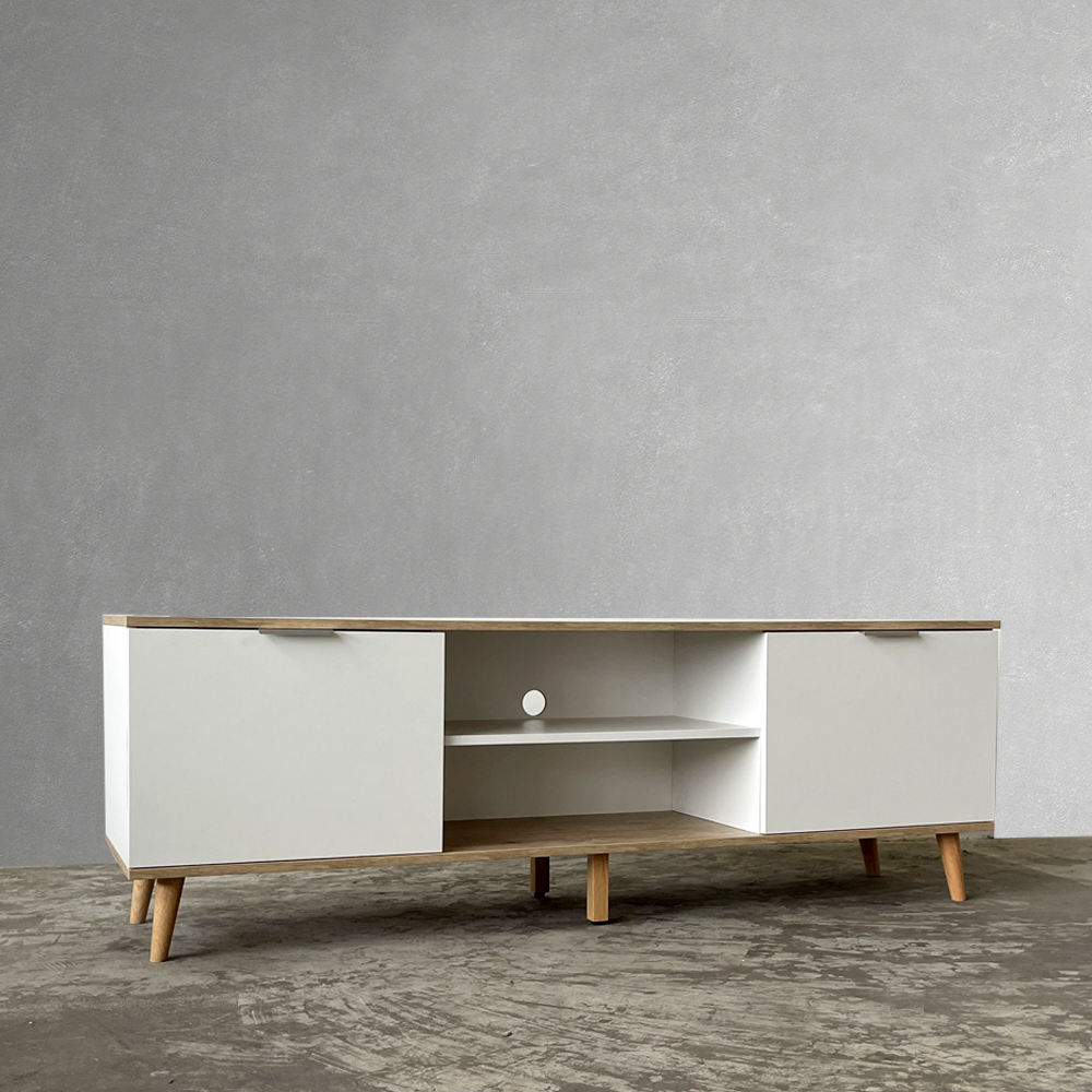 VHIVE Hamburg 1.8m TV (Oak White 180cm TV Console Sideboard