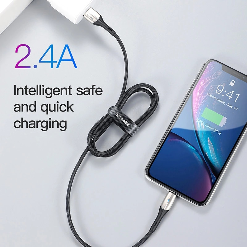 Cáp sạc và truyền dữ liệu tốc độ cao Baseus Horizontal Data Lightning cho iPhone iPad ( 2.4A,Indicator Lamp,Fast Charing)