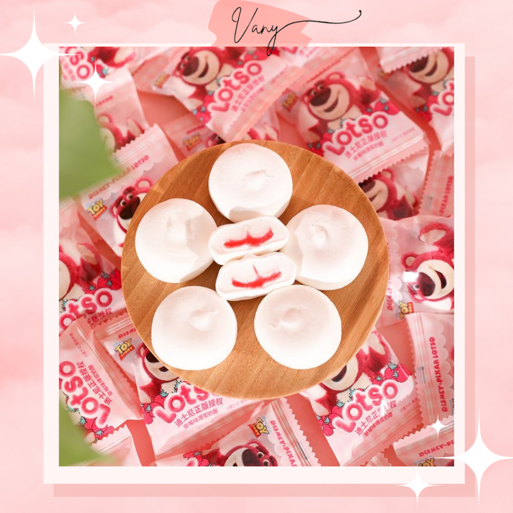 [10 cái] Kẹo Dẻo Marshmallow Nhân Mứt Dâu Gấu Dâu Lotso