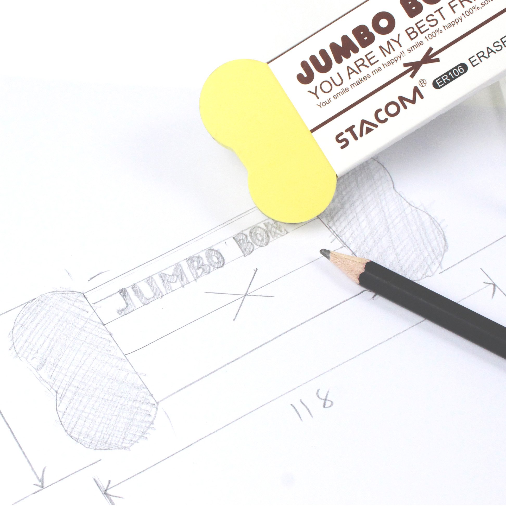 Gôm Cỡ Đại Jumbo Bones STACOM - ER106 - Hình Dáng Ngộ Nghĩnh