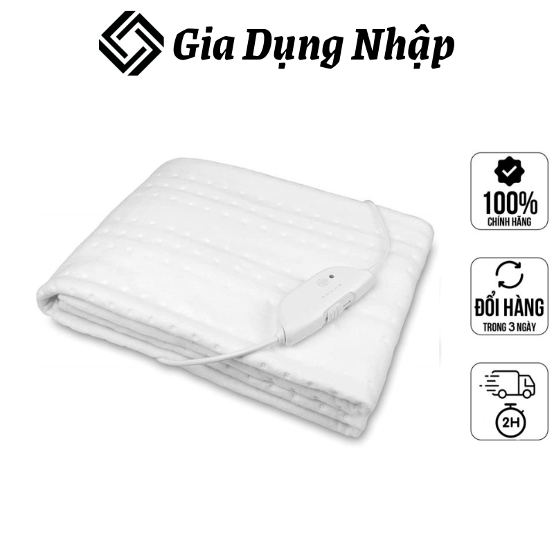 Đệm Sưởi Điện MEDISANA HU674 / HU676, KT 150cm x 80 cm, 3 Mức Nhiệt, Làm Ấm Nhanh, Giặt Được, Công Suất 60W, Electric Heating Blanket, Nhập Đức, BH 12 Tháng