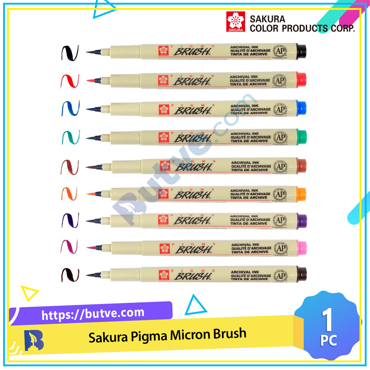 Bút vẽ đầu cọ Sakura Pigma Micron Brush