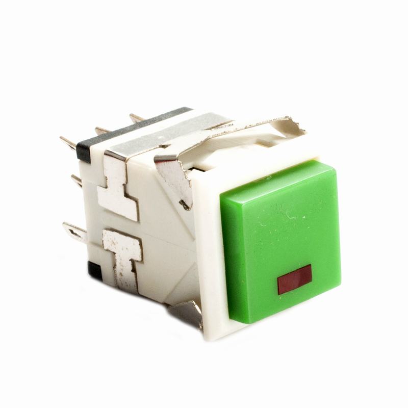 KD2 Push Button DPDT OFF/(ON) Latching SWITCH GREEN 3V Led 125V/6A 250V/3A