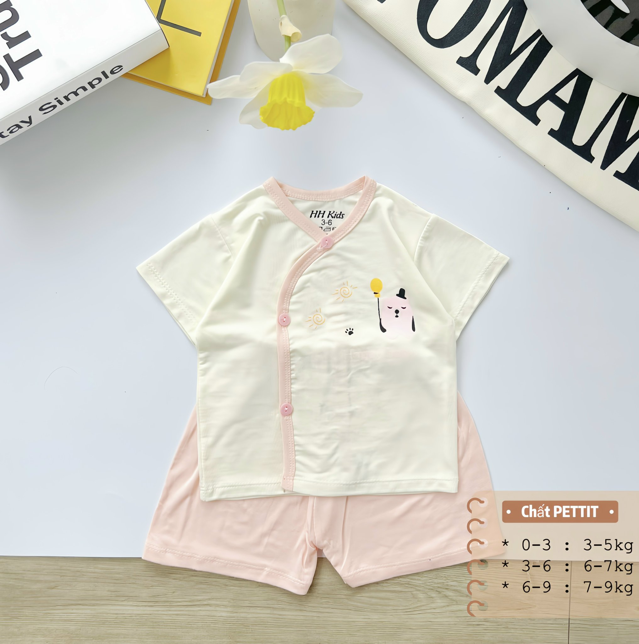 Bộ áo quần cộc tay HH KIDS chất thun cotton mềm mát cho bé Bebi123shop