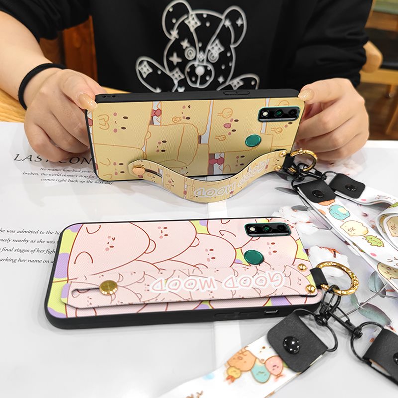 Shockproof Back Cover Phone Case For Huawei Y8S Waterproof Cute Cartoon Phone Holder Kickstand Wrist Strap Durable ring. 