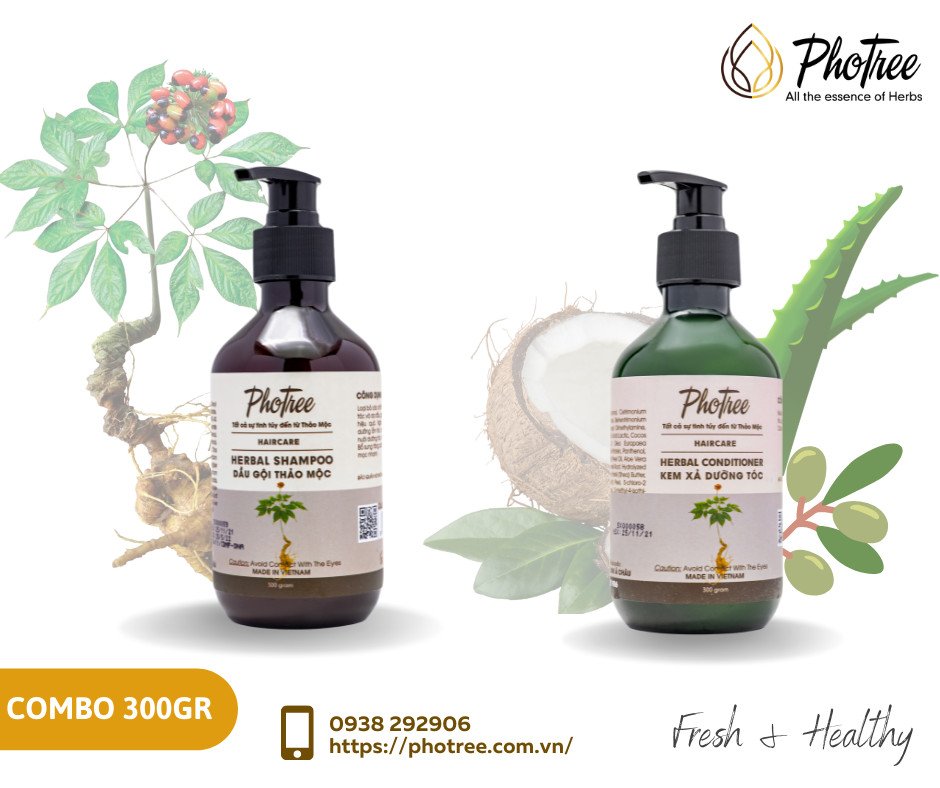 Combo Gội - Xả Sâm Ngọc Linh PhoTree 300grams