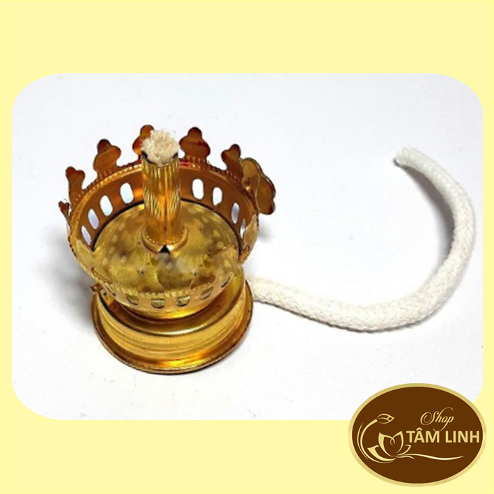 Đèn dầu sứ kim sa vàng