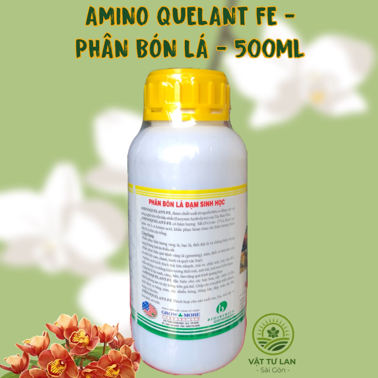 Phân bón lá bổ sung sắt Amino Fe(Amino Quelant Fe) chai 01 lít