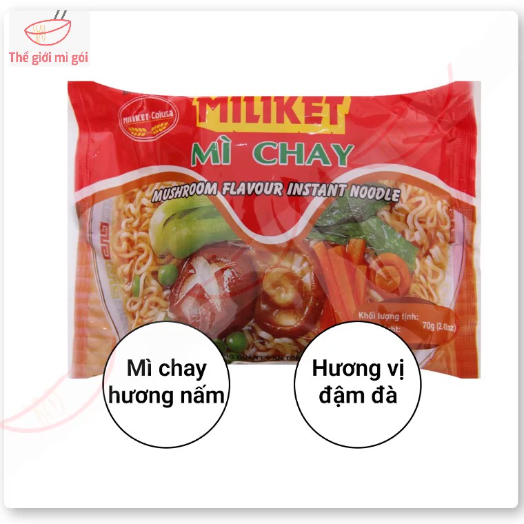 Mì chay Miliket (thùng 30 gói) loại 70g
