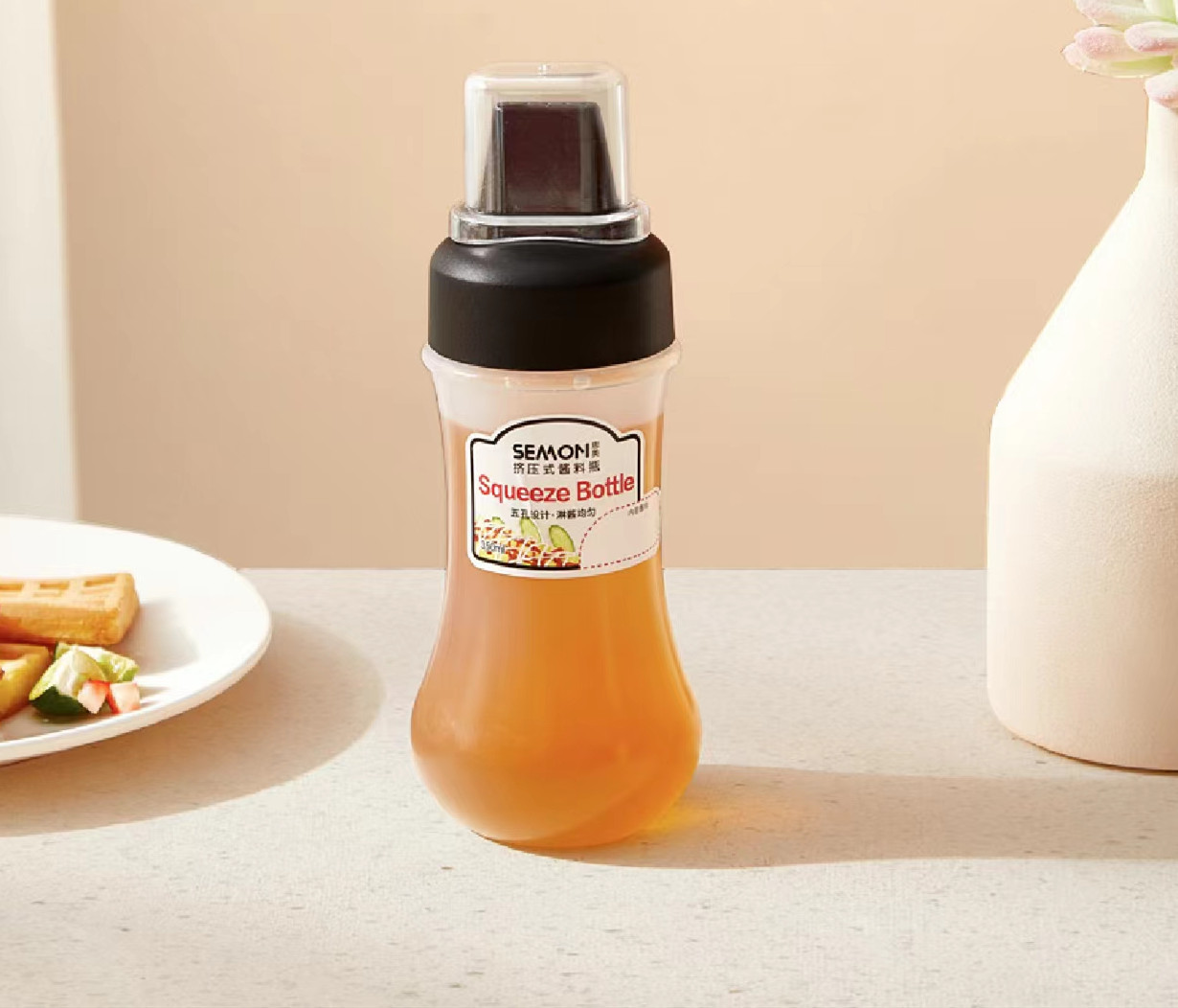 350ml Multipurpose Easy Squeeze Bottle Scale Setting Ketchup Honey