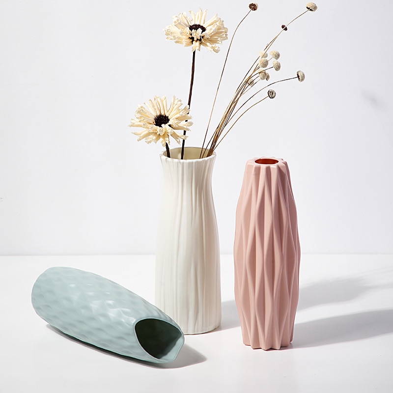 Home Simple Plastic Vase Nordic Small Fresh Flower Pot Storage ...