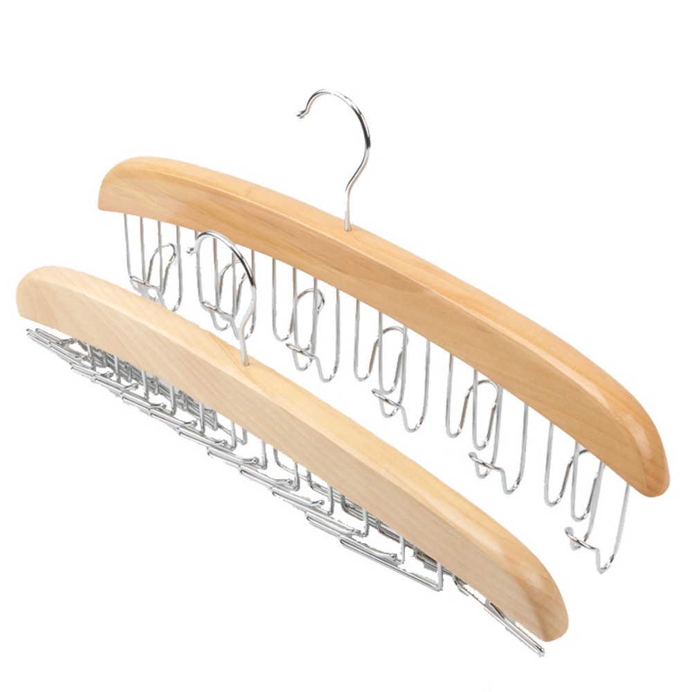 CHARDRUSHRU Multi-Function Rack Organizer with 24 Hooks Save Much Space Necktie Tie Hanger Belt Holder