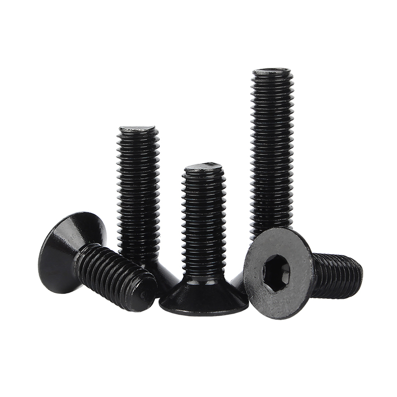 M3 M4 M5 Black 304 Stainless Steel Flat Countersunk Head Hex Socket Screw Flat Head Hexagonal Bolt