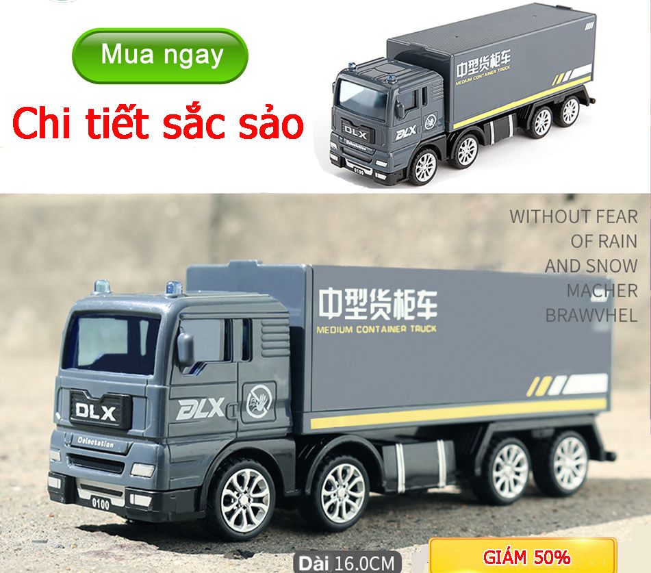 Đồ chơi mô hình xe tải container cho bé, nhựa an toàn chống rơi vỡ khi đập bền và đẹp