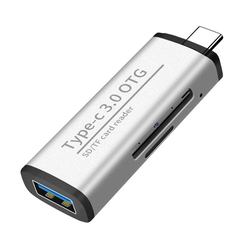 VAORLO TypeC Card Reader SD/TF Card USB 3.0 Hub High Speed USB C OTG