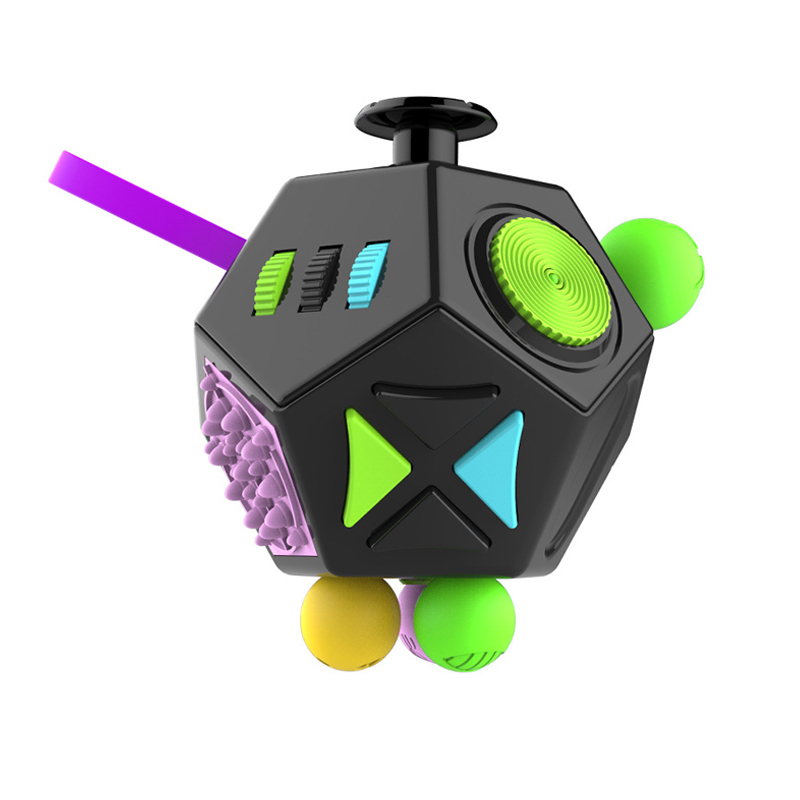 【Beiver Jewelry Store】6/12 Sides Cube Decompression Toy Rainbow Stress Relief Autism OCD Sensory Toys Fingertip Desk Toy for Kids. 