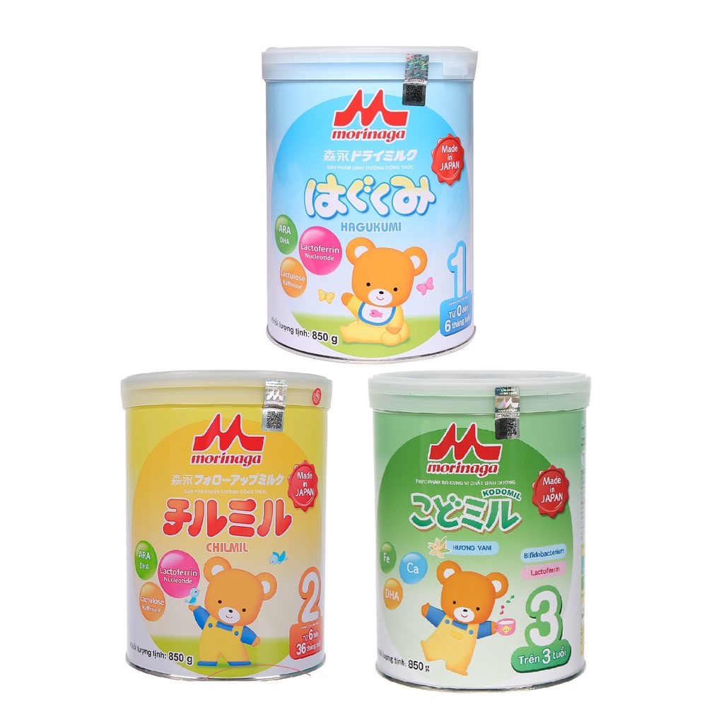 Sữa Morinaga Số 1,2,3 Nhập Khẩu 850g Mẫu Mới (Có tem chính hãng, date mới)